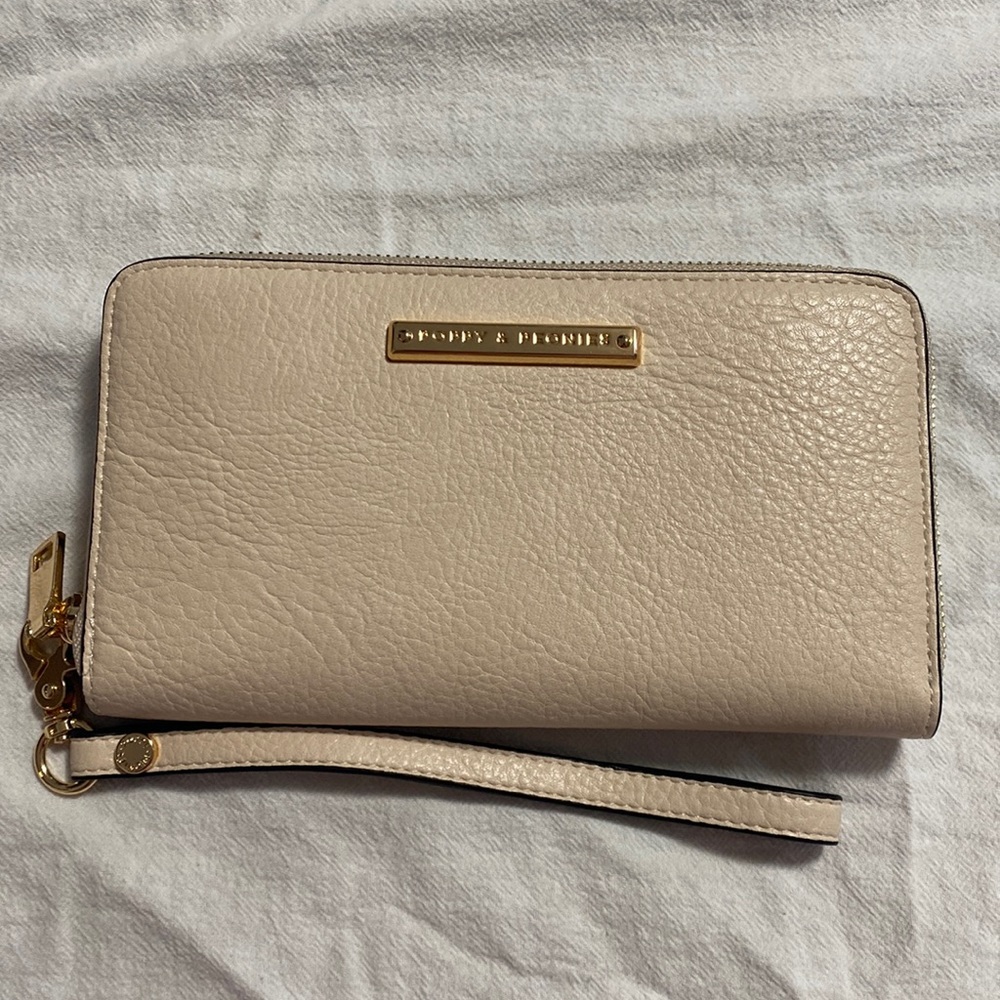 Poppy and Peonies Wallet in Cream